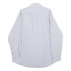 NAUTICA Mens Blue & White Stripe Shirt M Classic Cotton Long Sleeve Button Down