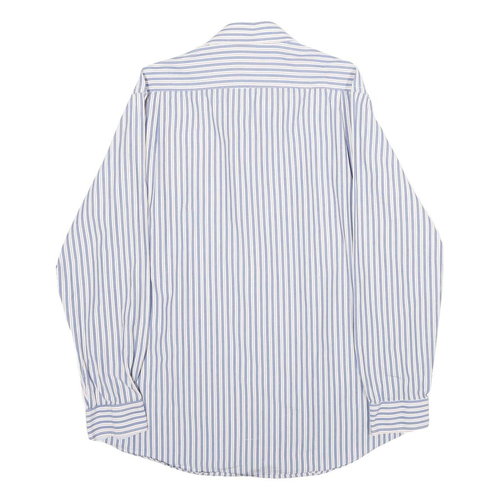 NAUTICA Mens Blue & White Stripe Shirt M Classic Cotton Long Sleeve Button Down