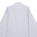 NAUTICA Mens Blue & White Stripe Shirt M Classic Cotton Long Sleeve Button Down