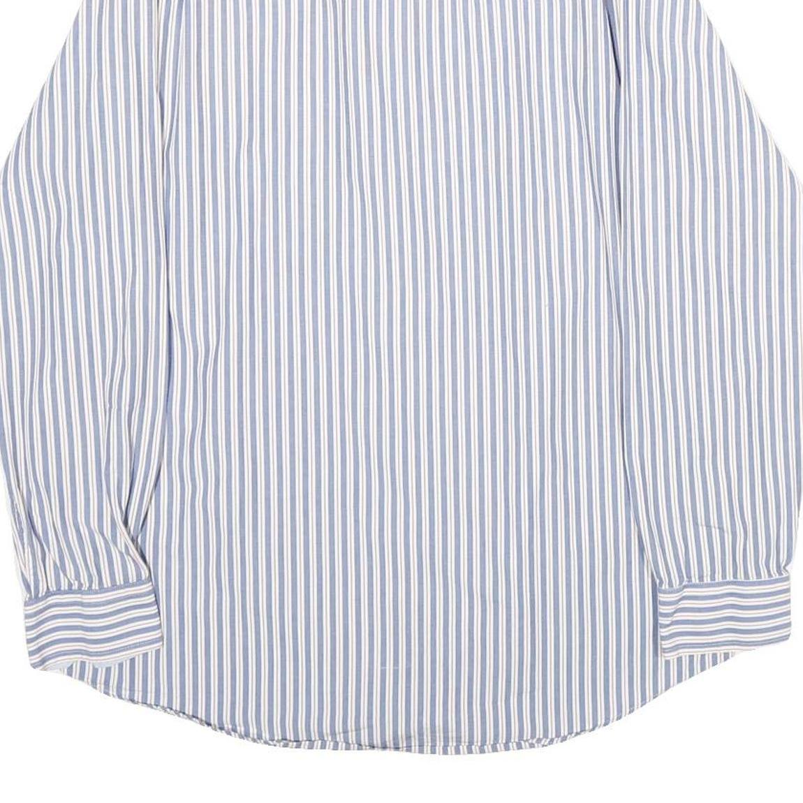 NAUTICA Mens Blue & White Stripe Shirt M Classic Cotton Long Sleeve Button Down