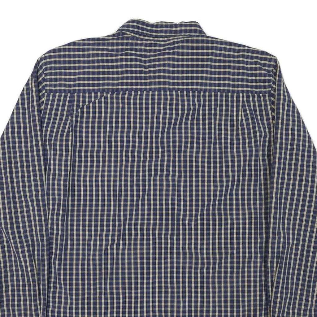 TOMMY HILFIGER Mens Blue Beige Check Shirt XL Button-Down Collar Long Sleeve