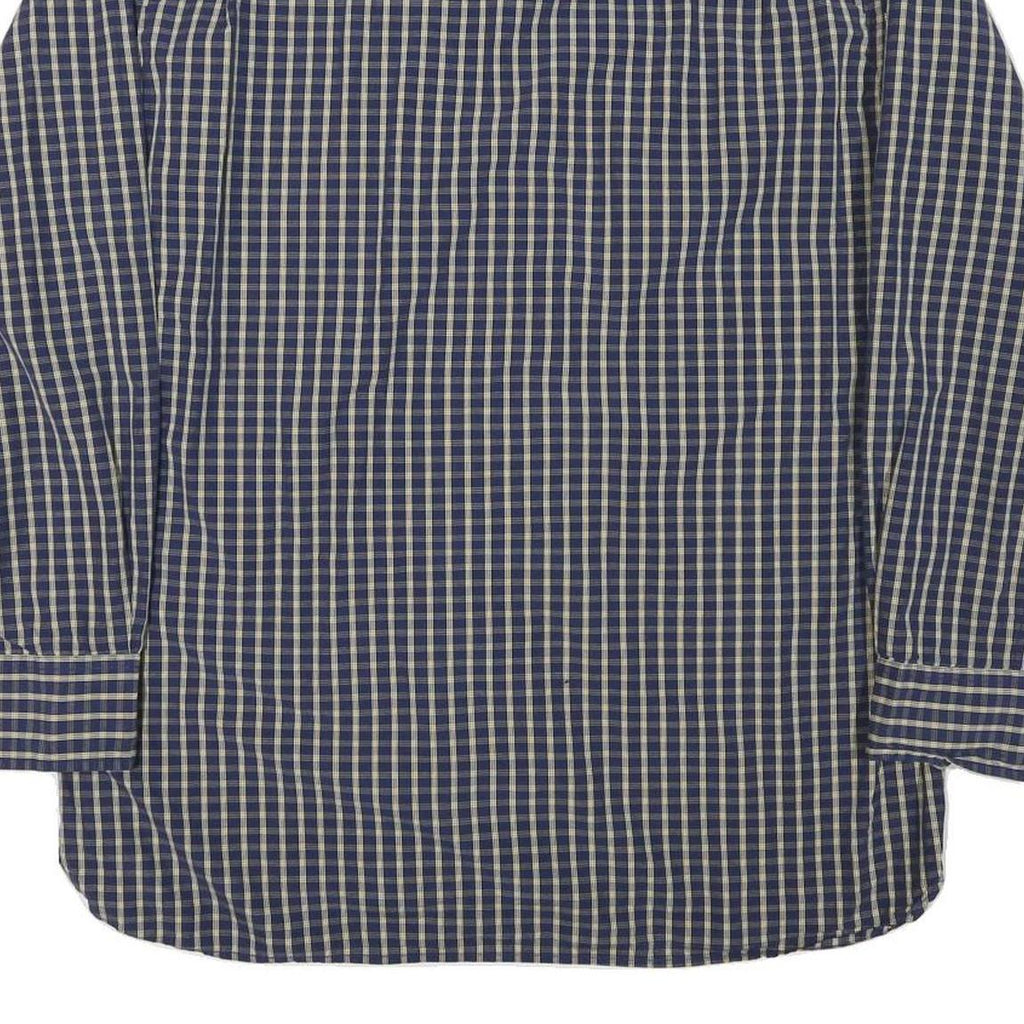 TOMMY HILFIGER Mens Blue Beige Check Shirt XL Button-Down Collar Long Sleeve