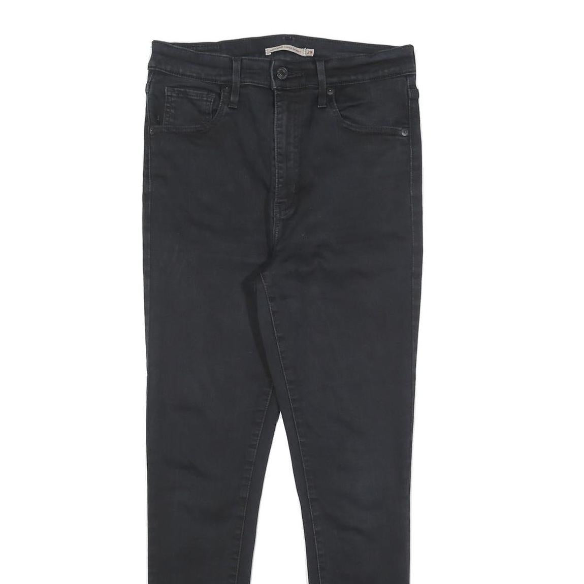 LEVI'S Womens Jeans Black Slim Skinny Denim Medium W26 L28 Stylish Zip Closure