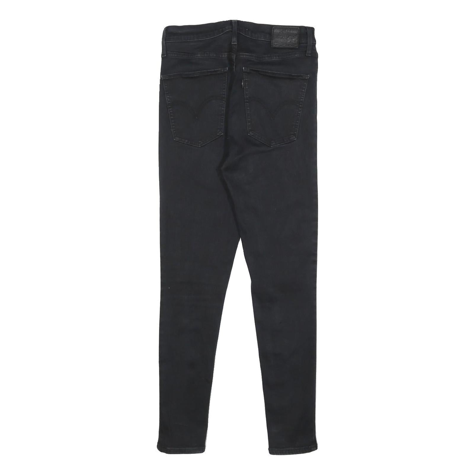 LEVI'S Womens Jeans Black Slim Skinny Denim Medium W26 L28 Stylish Zip Closure