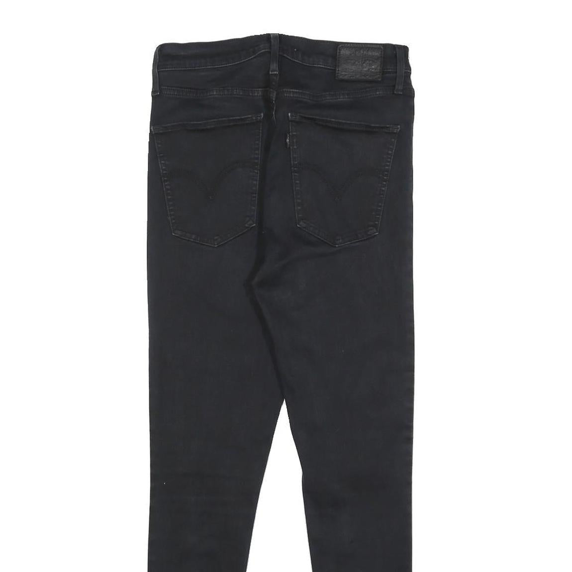 LEVI'S Womens Jeans Black Slim Skinny Denim Medium W26 L28 Stylish Zip Closure