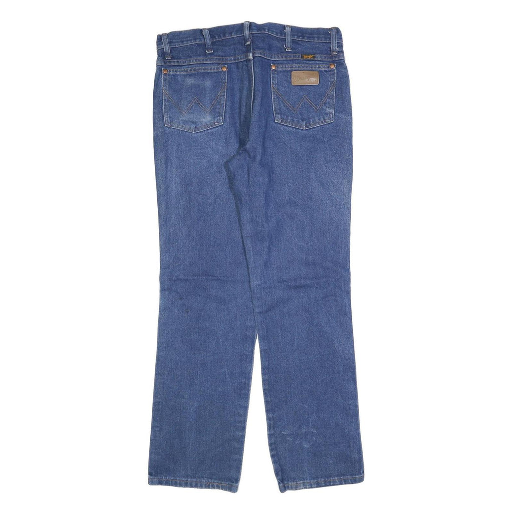 WRANGLER Mens Blue Regular Fit Straight Leg Denim Medium Wash Jeans W34 L32