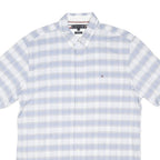 TOMMY HILFIGER Mens Blue & White Check Shirt XL Casual Summer Cotton Blend