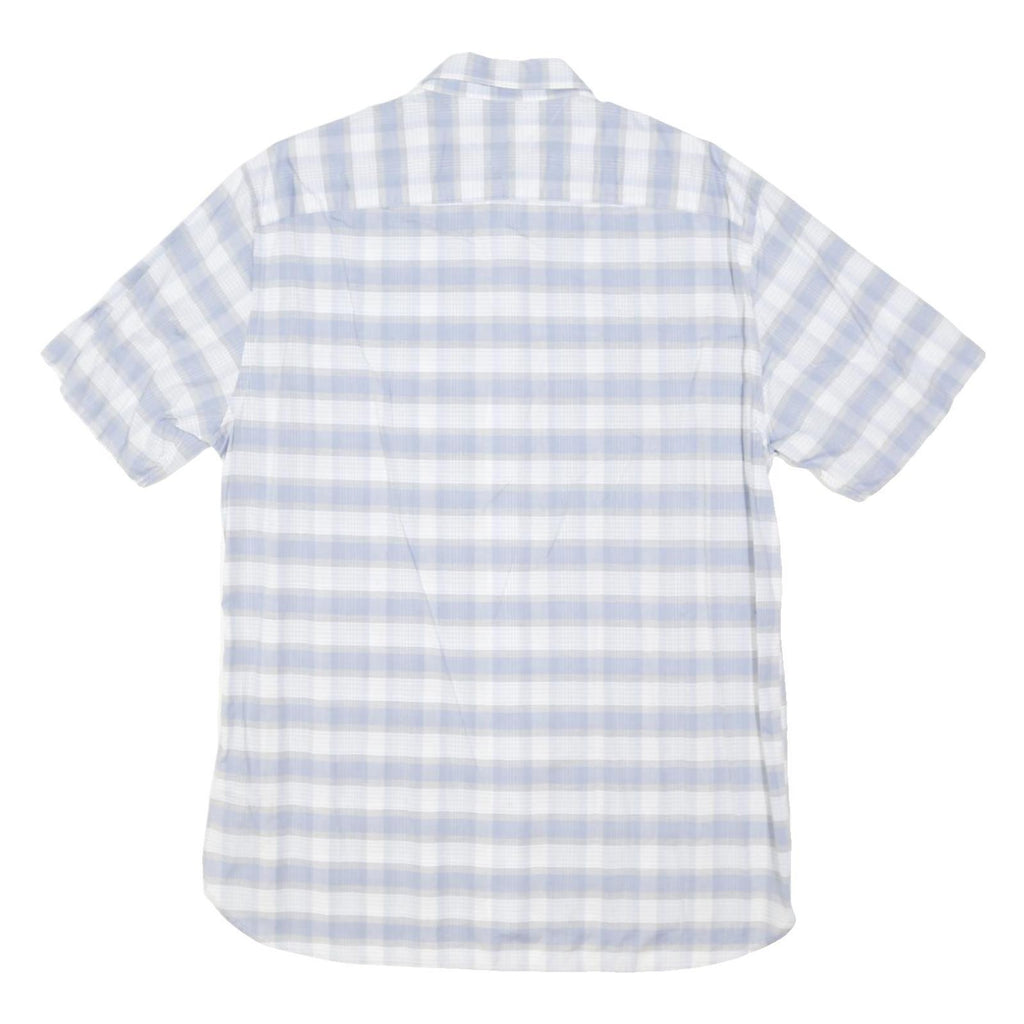 TOMMY HILFIGER Mens Blue & White Check Shirt XL Casual Summer Cotton Blend
