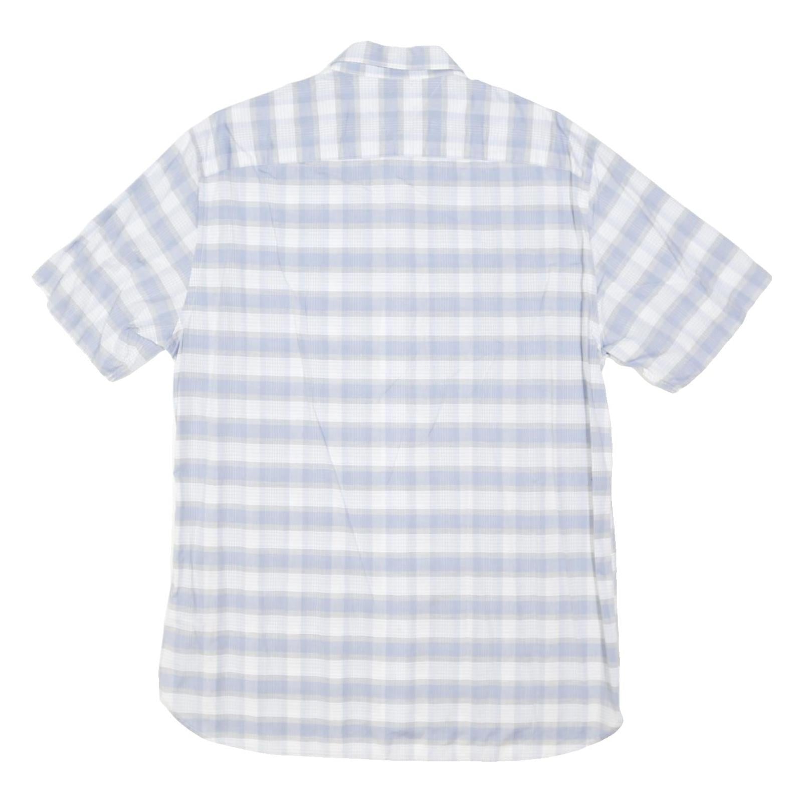 TOMMY HILFIGER Mens Blue & White Check Shirt XL Casual Summer Cotton Blend