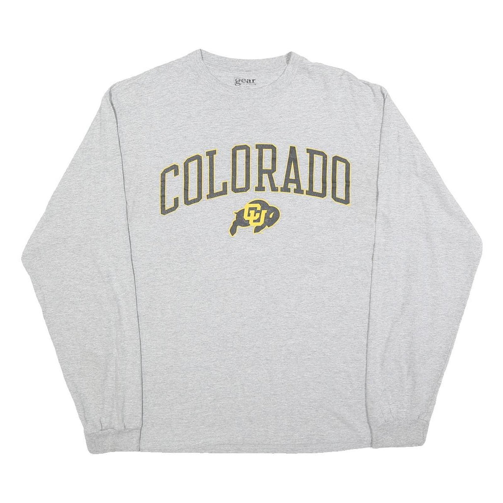 GEAR FOR SPORTS Mens Grey Colorado Long Sleeve Crew Neck Cotton Blend L Casual