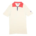 FILA Womens Cream & Red Polo Shirt XS Cotton Blend Short Sleeve Basic