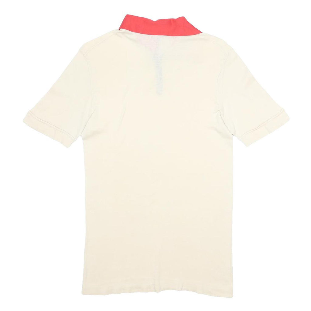 FILA Womens Cream & Red Polo Shirt XS Cotton Blend Short Sleeve Basic