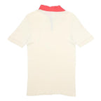 FILA Womens Cream & Red Polo Shirt XS Cotton Blend Short Sleeve Basic