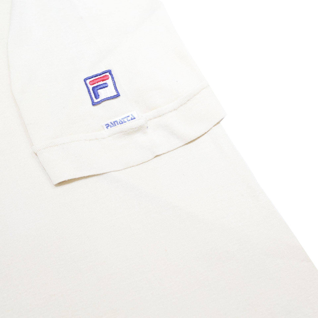FILA Womens Cream & Red Polo Shirt XS Cotton Blend Short Sleeve Basic