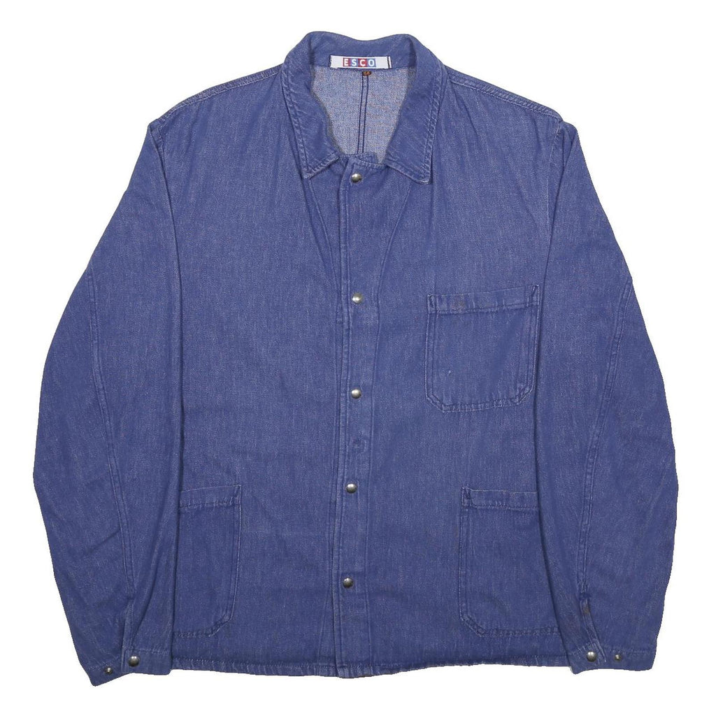 ESCO Mens Blue Denim Shirt XL Casual Long Sleeve Button Closure