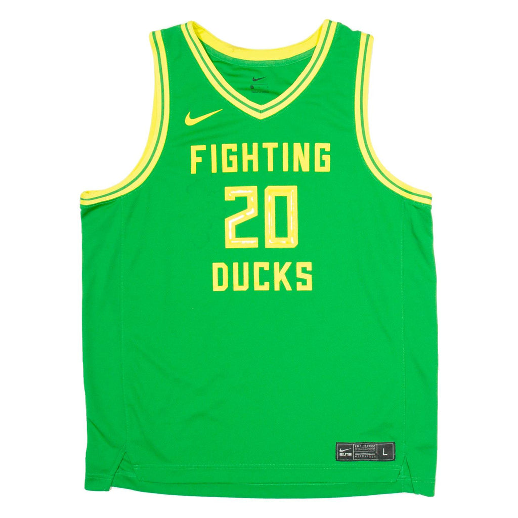 NIKE Fighting Ducks Mens Jersey Green Sleeveless USA V-Neck L