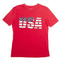 FOURCAST USA Mens T-Shirt Red USA Crew Neck M