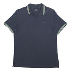 LOTTO Mens Navy Blue & Green Short Sleeve Polo Shirt 2XL Cotton Casual