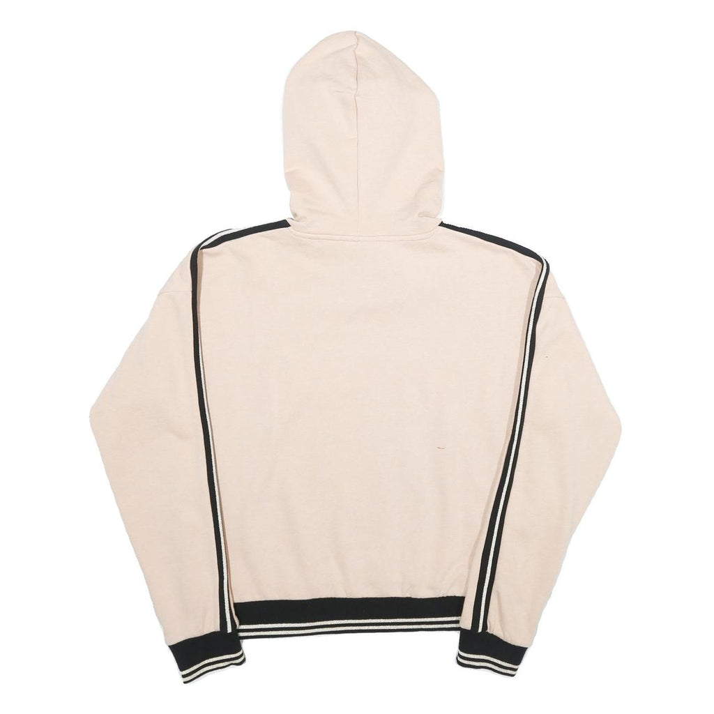 FILA Womens Beige & Black Hooded Pullover S Cotton Blend Hoodie