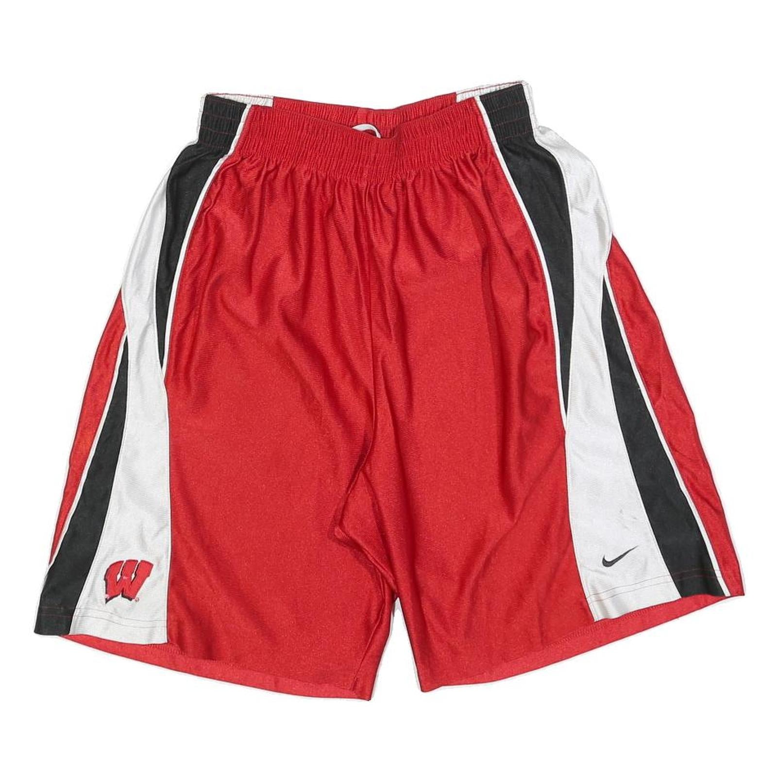 NIKE Mens Red Black & White Sports Shorts S W26 Basketball Gym Training