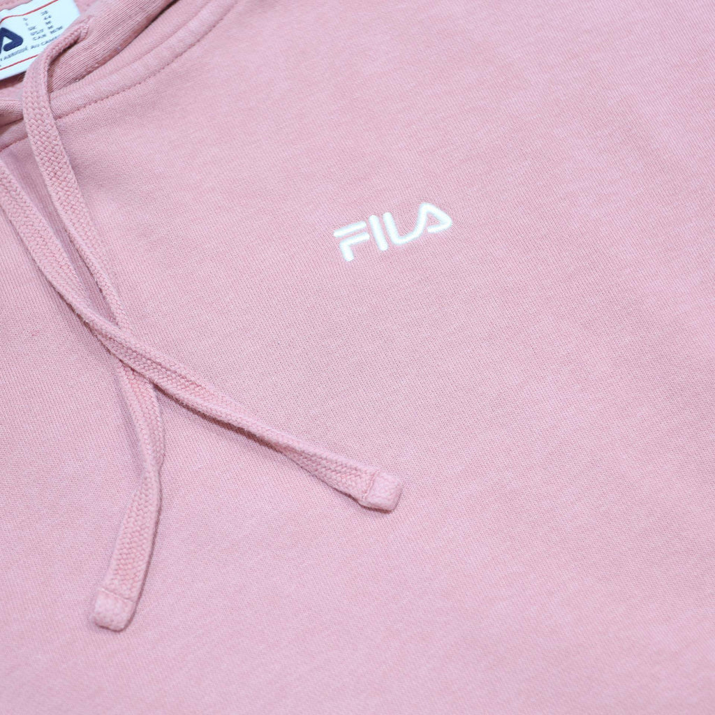 FILA Womens Pink Pullover Hoodie M Casual Cotton Blend Drawstring