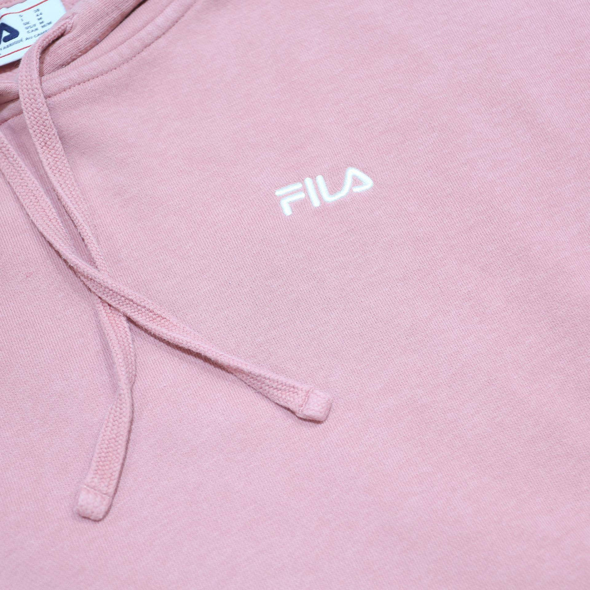 FILA Womens Pink Pullover Hoodie M Casual Cotton Blend Drawstring