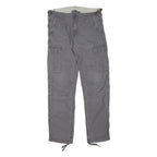 CARHARTT Mens Cotton Blend Grey Regular Cargo Trousers W32 L30 Workwear Zip