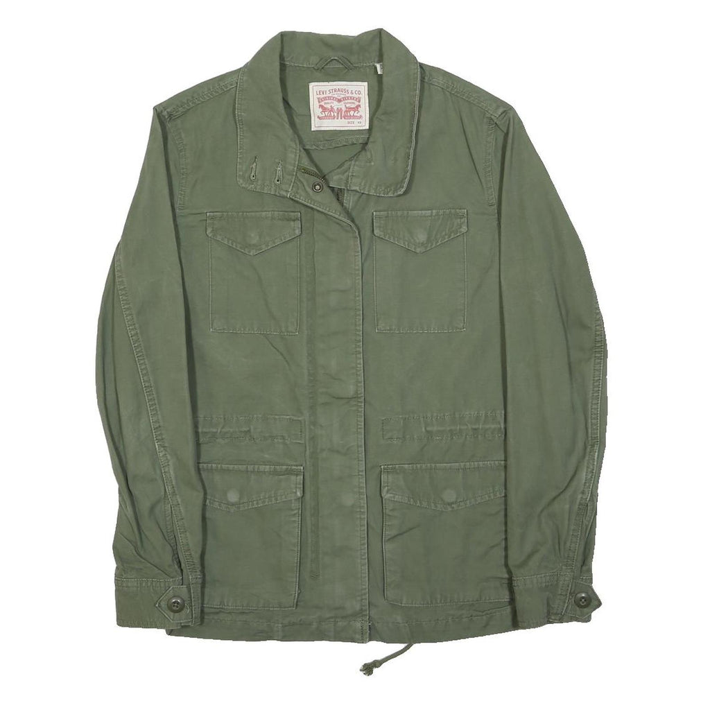 LEVI'S Womens Green Cotton Blend Jacket XS Plain Zip Casual Lightweight