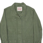 LEVI'S Womens Green Cotton Blend Jacket XS Plain Zip Casual Lightweight