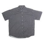 DOCKERS Mens Blue Shirt XL Cotton Casual Button-Down Printed Short Sleeve
