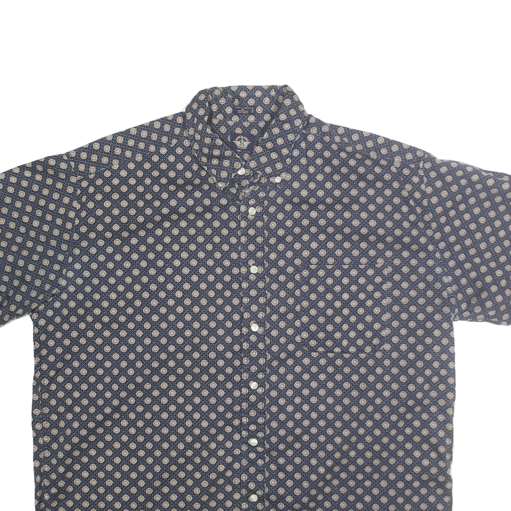 DOCKERS Mens Blue Shirt XL Cotton Casual Button-Down Printed Short Sleeve