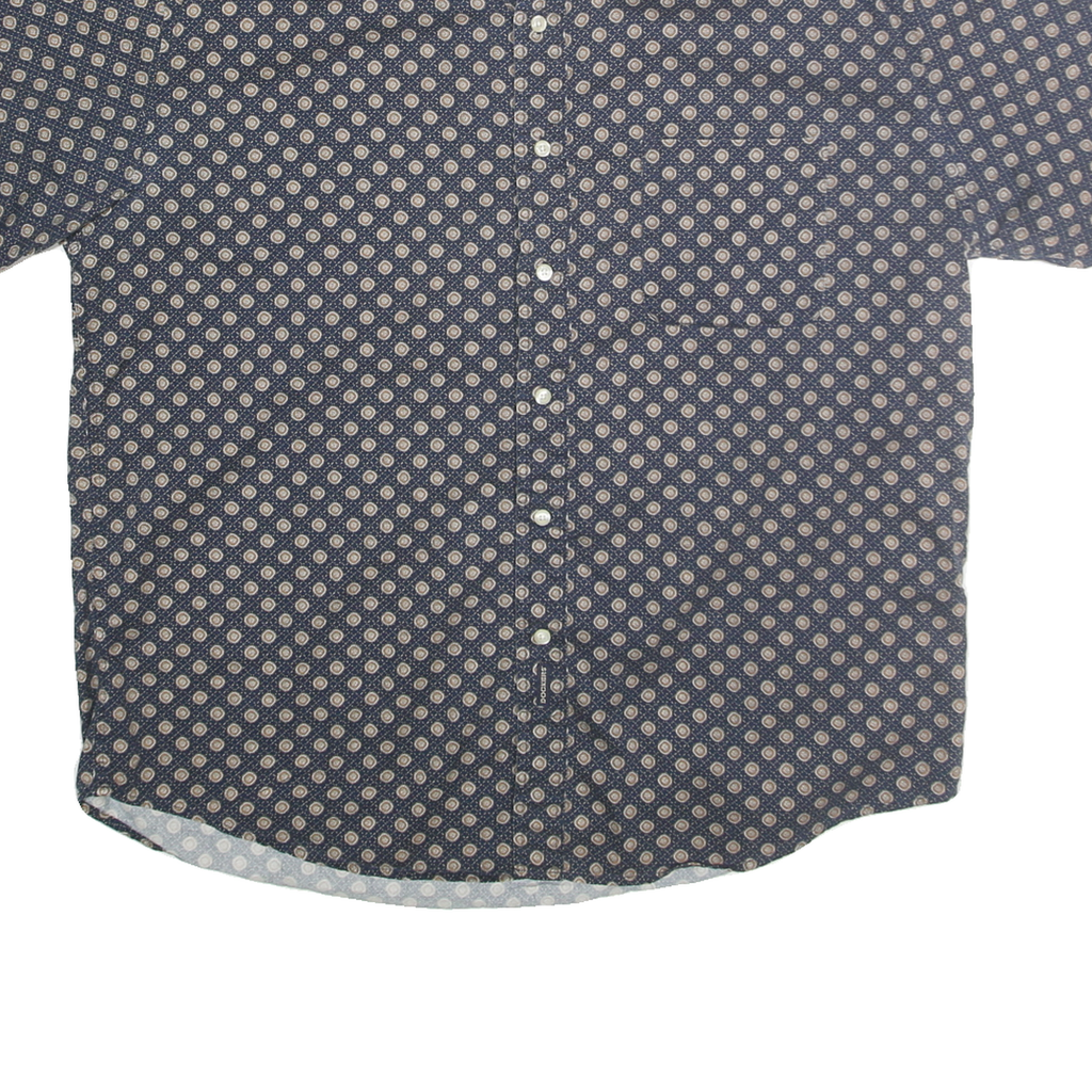 DOCKERS Mens Blue Shirt XL Cotton Casual Button-Down Printed Short Sleeve