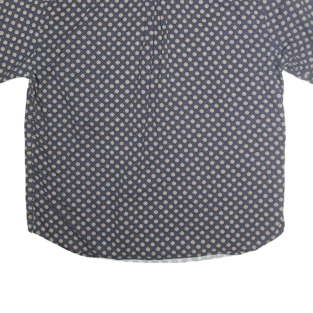 DOCKERS Mens Blue Shirt XL Cotton Casual Button-Down Printed Short Sleeve