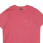 LEVI'S Mens Red T-Shirt XL Short Sleeve Crew Neck Pocket Casual Cotton Blend