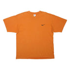 NIKE Mens Orange V-Neck T-Shirt XL Cotton Blend Casual Sportswear