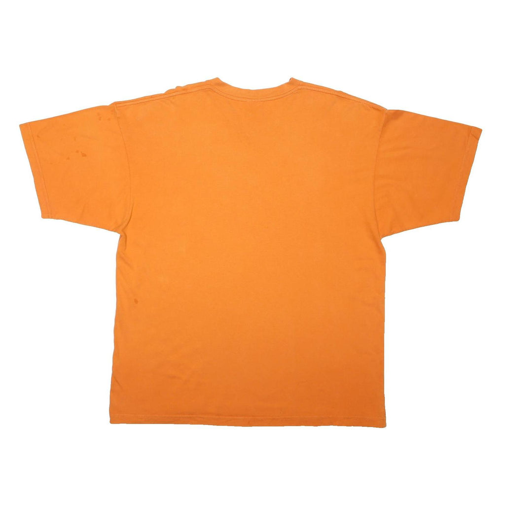 NIKE Mens Orange V-Neck T-Shirt XL Cotton Blend Casual Sportswear
