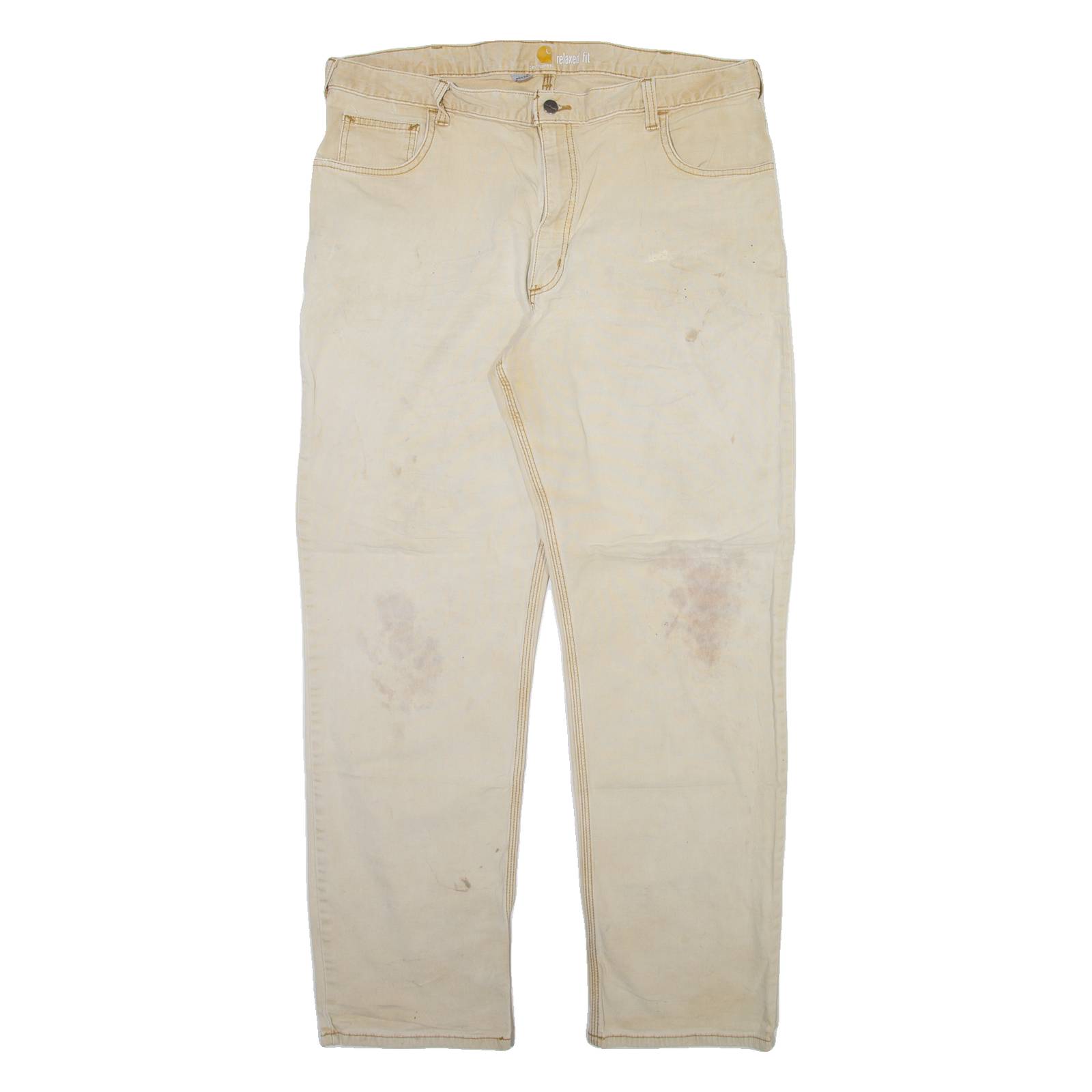 CARHARTT Mens Trousers Beige Relaxed Straight W40 L31