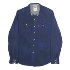 LEVI'S Mens Blue & Black Check Shirt M Long Sleeve Casual Cotton Classic