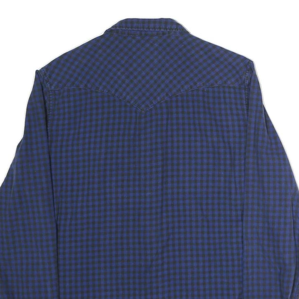 LEVI'S Mens Blue & Black Check Shirt M Long Sleeve Casual Cotton Classic