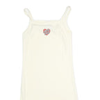 SANTA CRUZ Womens Cream Heart Logo Mini Dress Cotton Blend Strappy Sleeveless