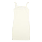 SANTA CRUZ Womens Cream Heart Logo Mini Dress Cotton Blend Strappy Sleeveless
