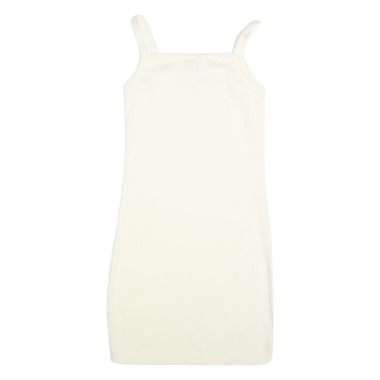 SANTA CRUZ Womens Cream Heart Logo Mini Dress Cotton Blend Strappy Sleeveless