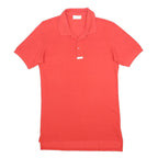 ADIDAS Mens Red Short Sleeve Plain Polo Shirt S Cotton Blend Casual Summer