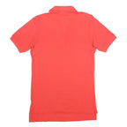ADIDAS Mens Red Short Sleeve Plain Polo Shirt S Cotton Blend Casual Summer