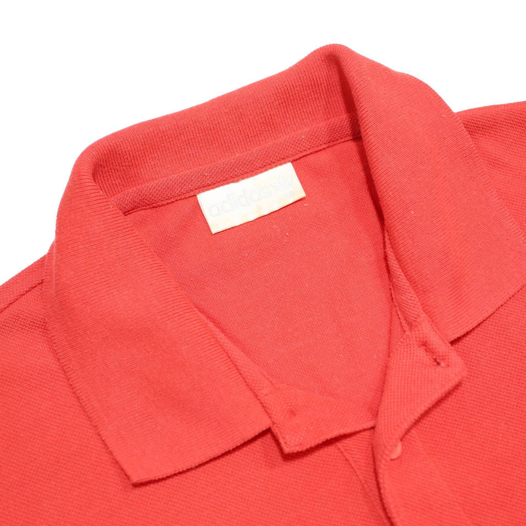 ADIDAS Mens Red Short Sleeve Plain Polo Shirt S Cotton Blend Casual Summer