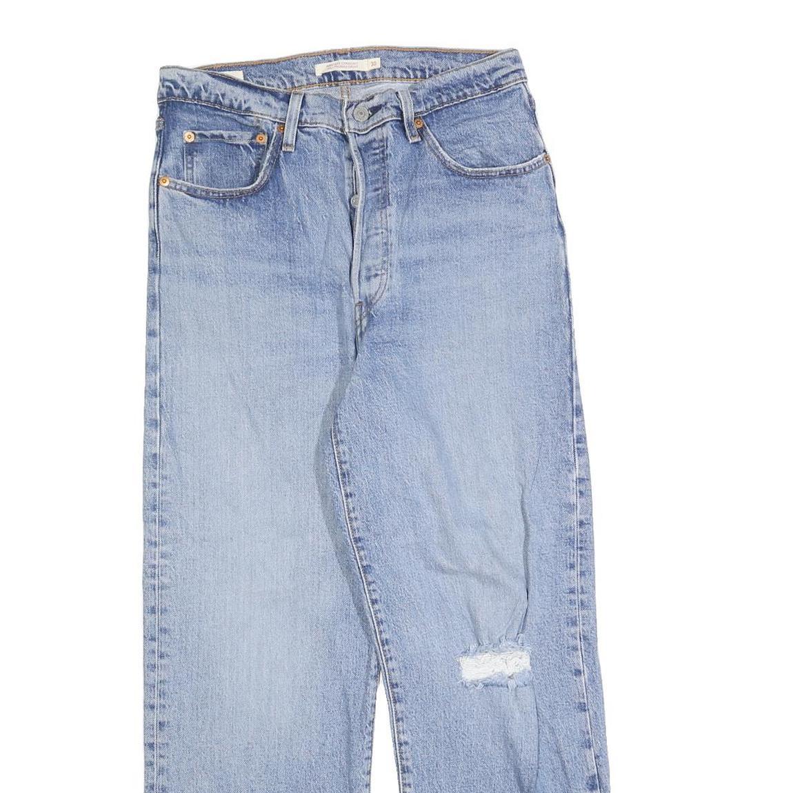LEVI'S Womens Light Blue Regular Fit Straight Denim Jeans W30 L27 Button Closure