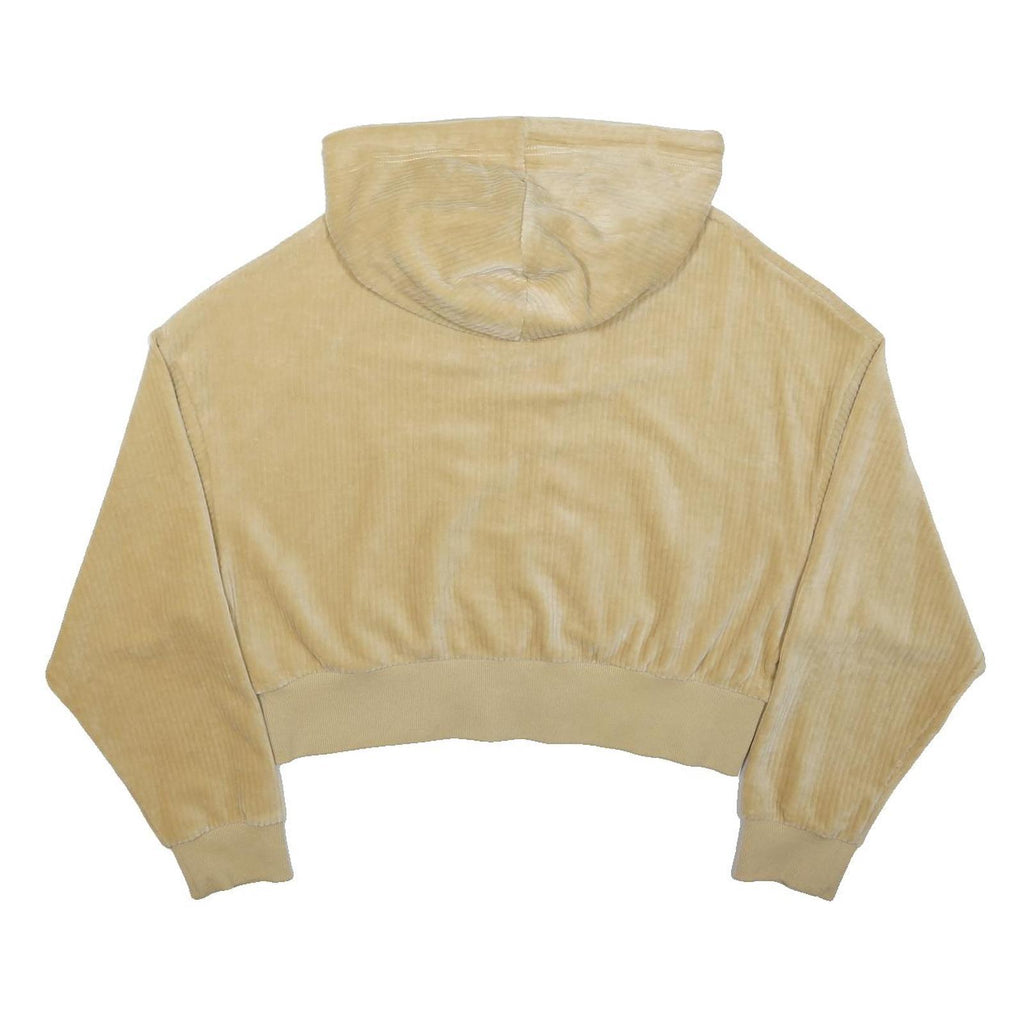 KARL KANI Womens Beige Zip Up Cropped Hoodie S Cotton Blend Casual