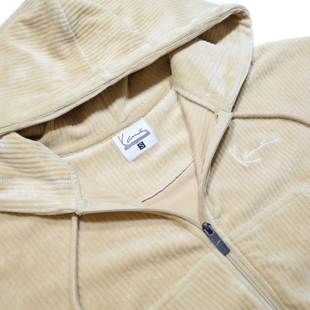 KARL KANI Womens Beige Zip Up Cropped Hoodie S Cotton Blend Casual