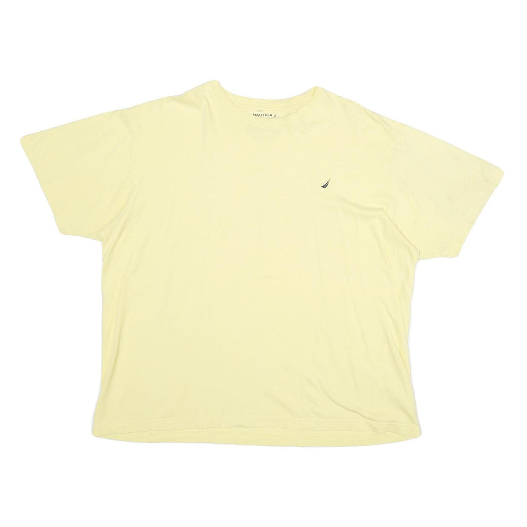 NAUTICA Mens Yellow Cotton T-Shirt XL Short Sleeve Crew Neck Classic Fit Casual