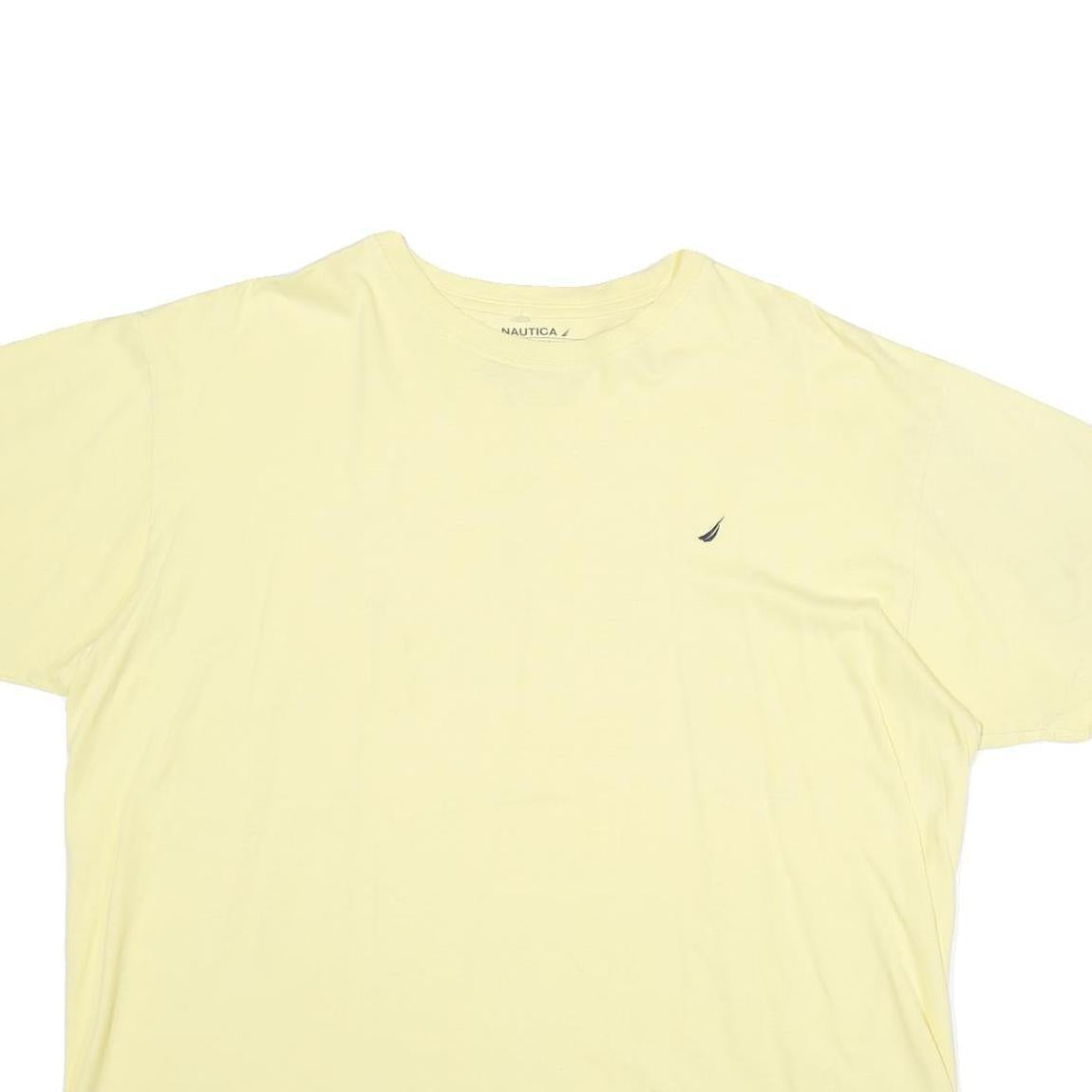 NAUTICA Mens Yellow Cotton T-Shirt XL Short Sleeve Crew Neck Classic Fit Casual